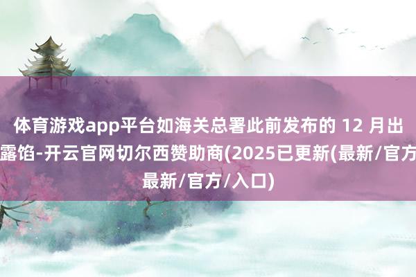体育游戏app平台如海关总署此前发布的 12 月出口数据露馅-开云官网切尔西赞助商(2025已更新(最新/官方/入口)