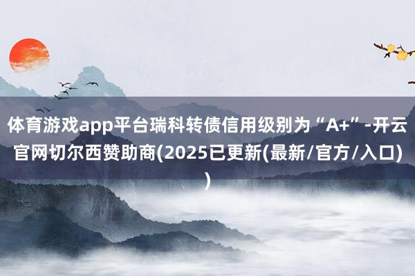 体育游戏app平台瑞科转债信用级别为“A+”-开云官网切尔西赞助商(2025已更新(最新/官方/入口)