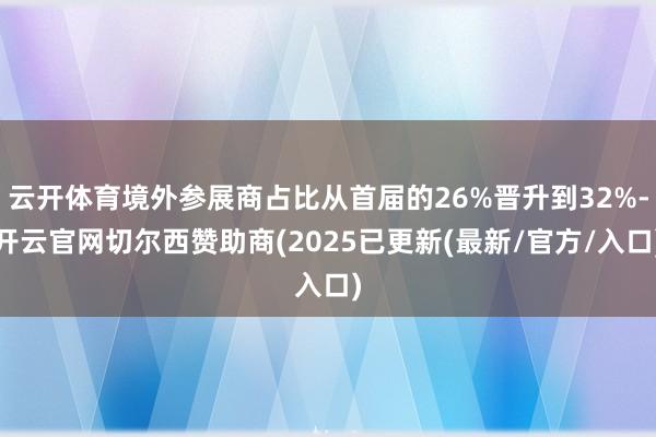 云开体育境外参展商占比从首届的26%晋升到32%-开云官网切尔西赞助商(2025已更新(最新/官方/入口)
